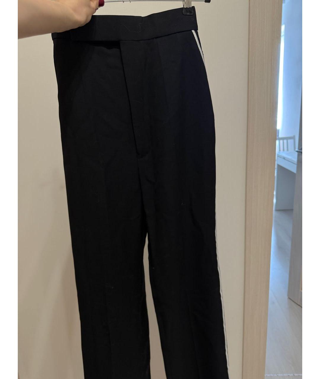 HAIDER ACKERMANN Черные шерстяные брюки широкие, фото 6