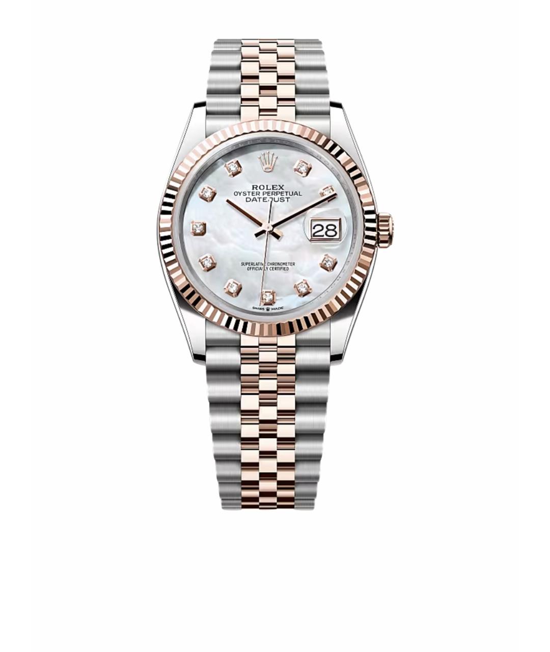 ROLEX Белые часы из розового золота, фото 1