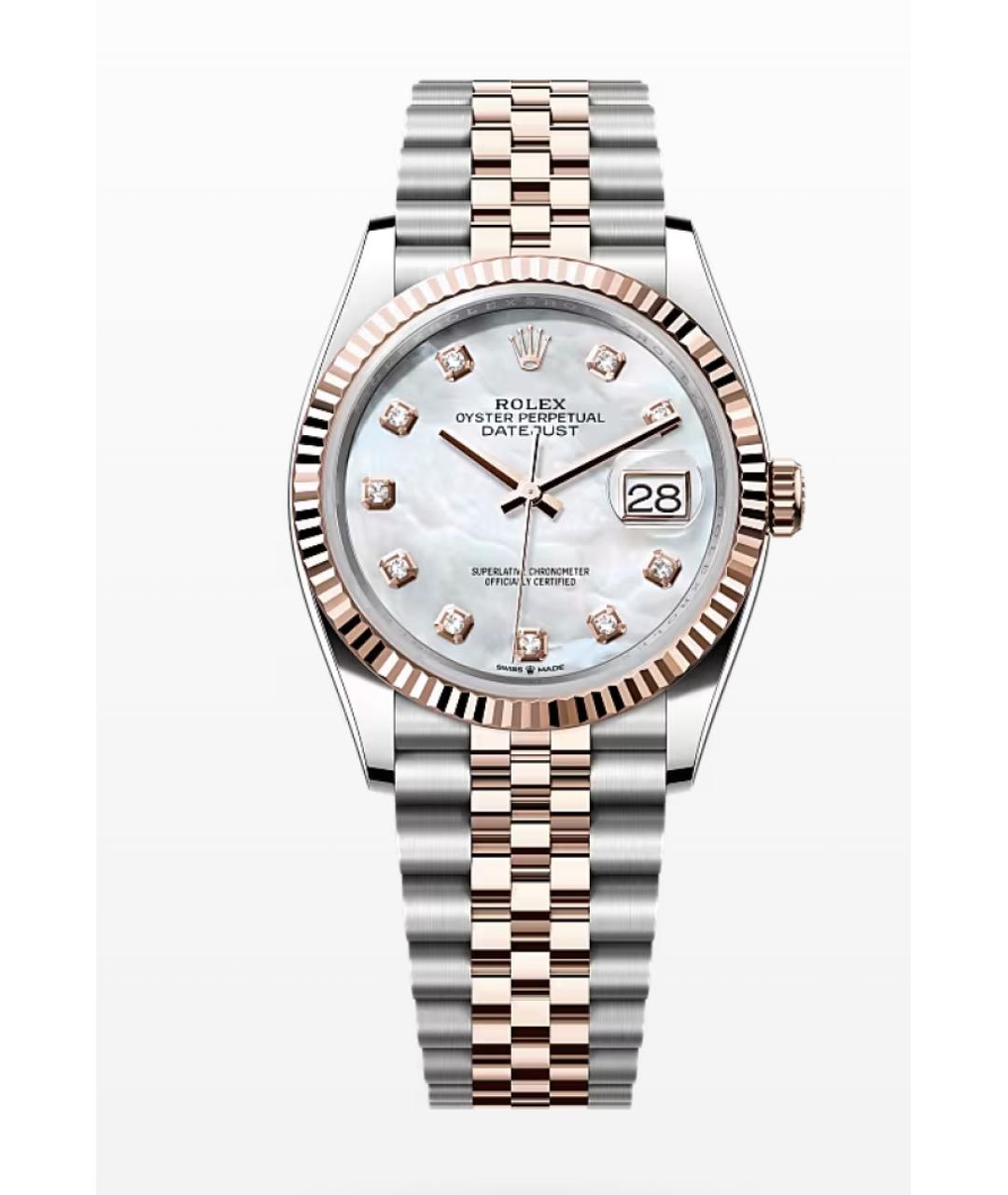ROLEX Белые часы из розового золота, фото 6