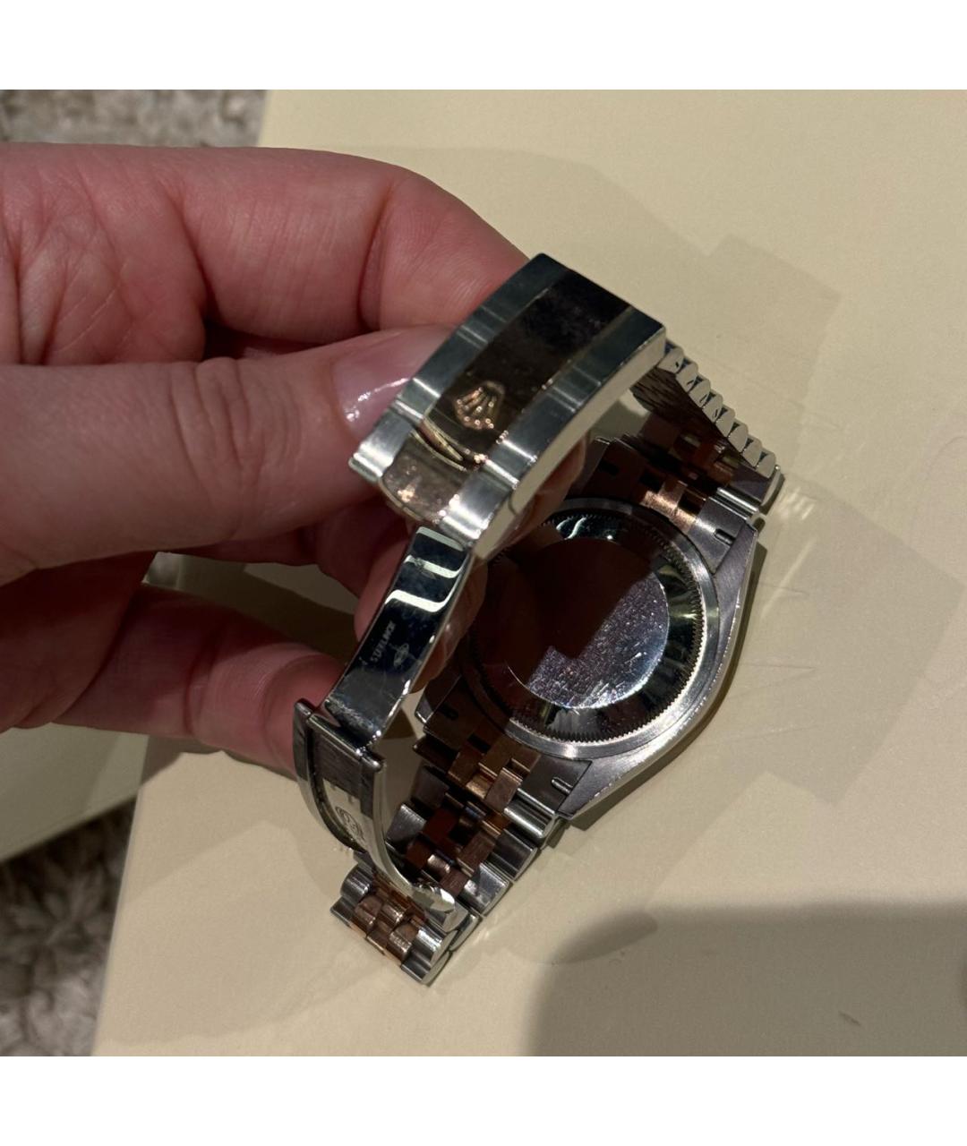 ROLEX Белые часы из розового золота, фото 4