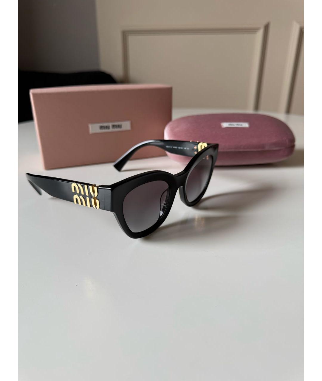 MIU MIU Черные пластиковые солнцезащитные очки, фото 5