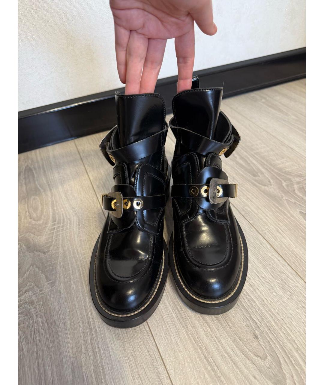 BALENCIAGA Черные ботинки из лакированной кожи, фото 4