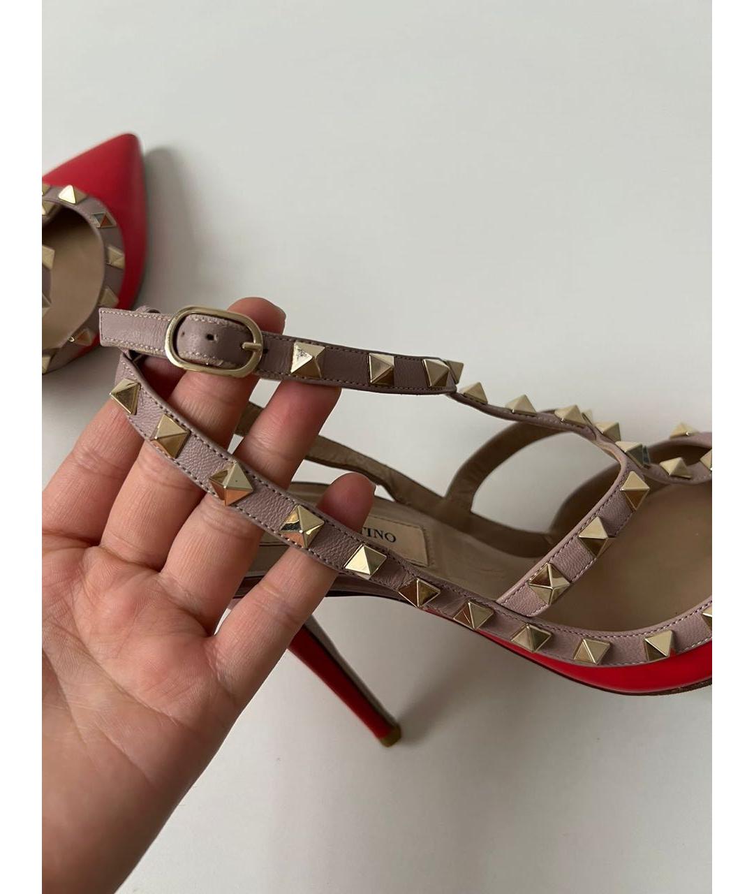 VALENTINO Красные кожаные туфли, фото 6