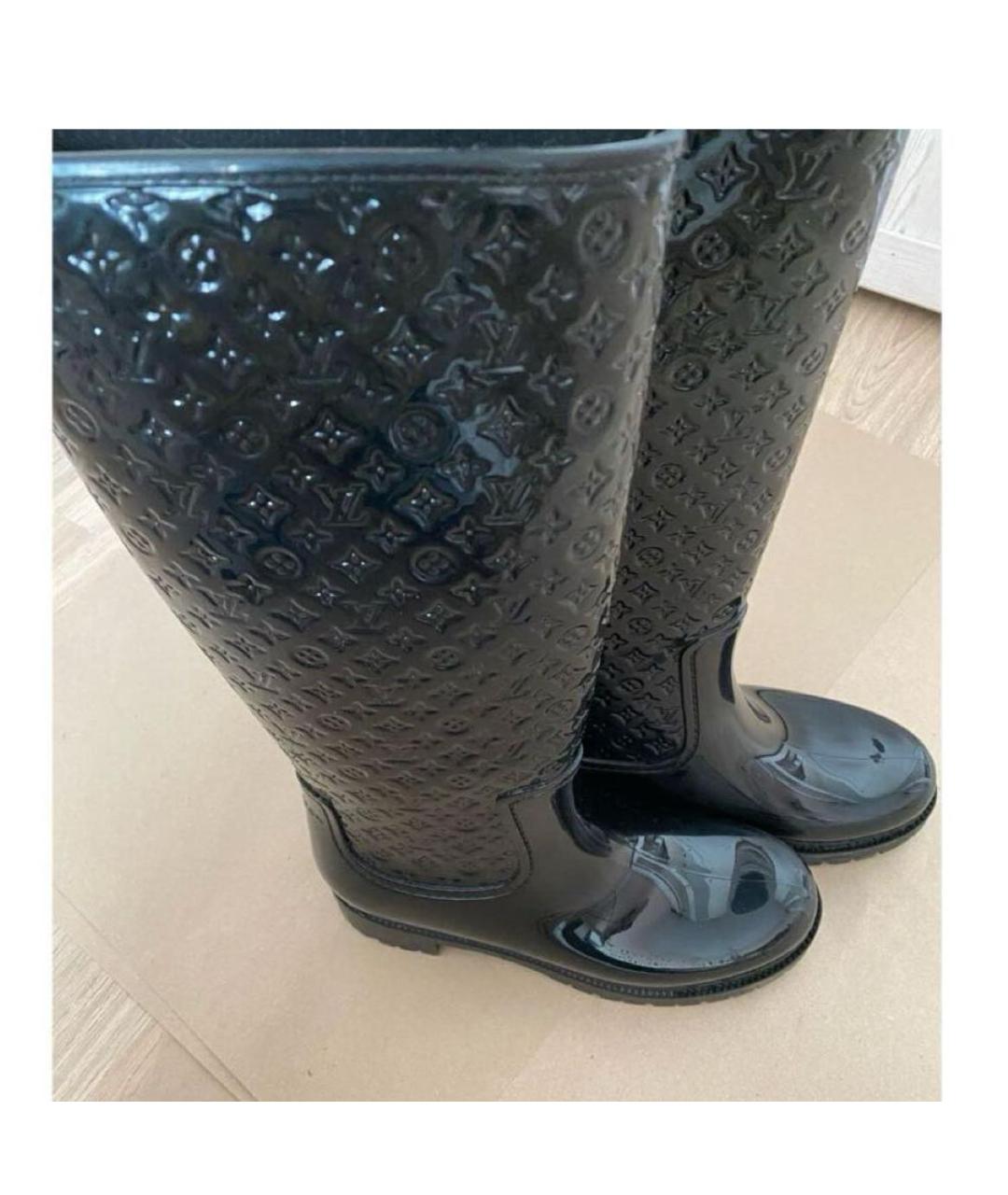 LOUIS VUITTON Черные резиновые сапоги, фото 3