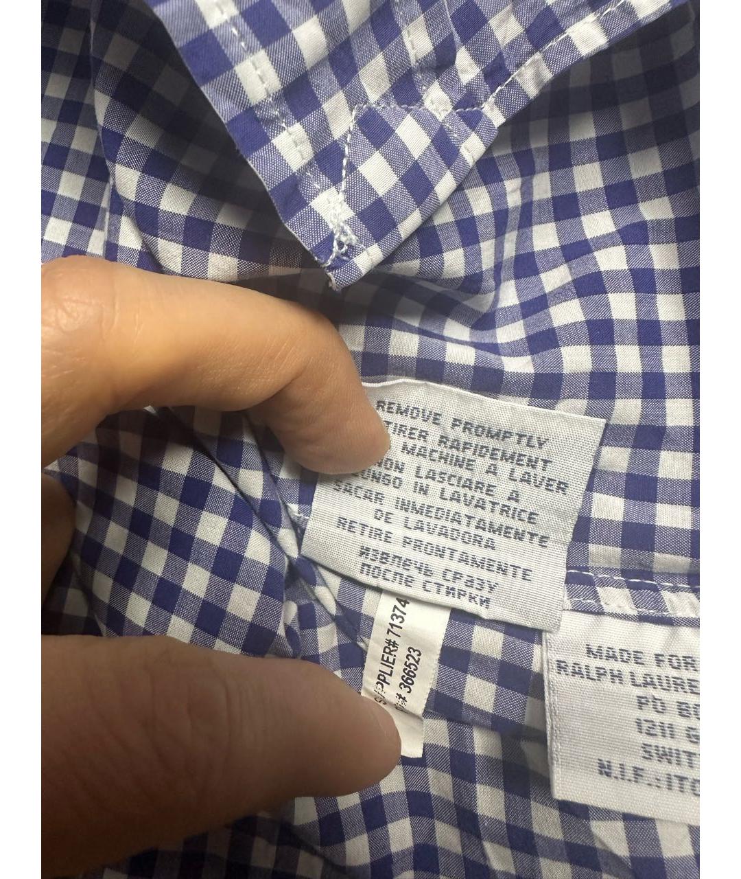 POLO RALPH LAUREN Голубая хлопковая кэжуал рубашка, фото 7