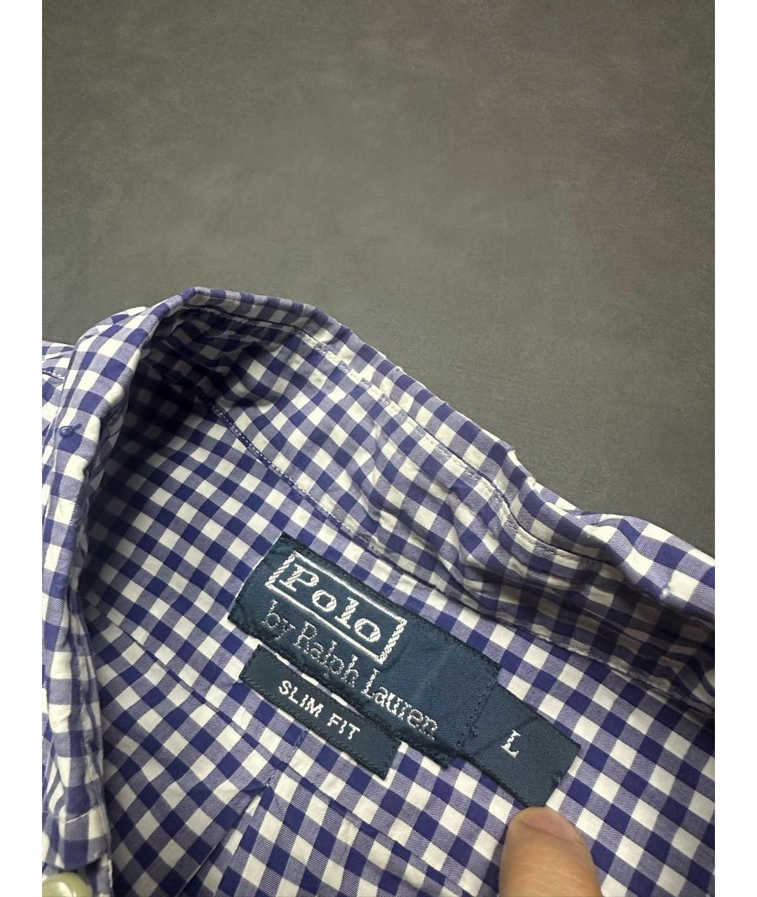 POLO RALPH LAUREN Голубая хлопковая кэжуал рубашка, фото 4