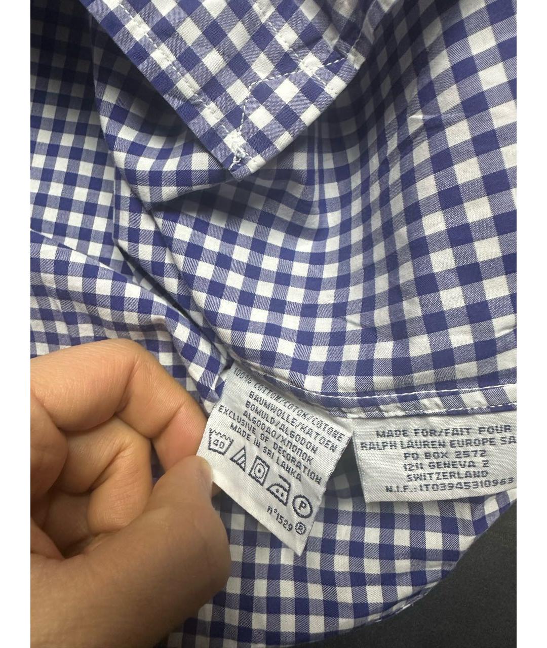 POLO RALPH LAUREN Голубая хлопковая кэжуал рубашка, фото 6