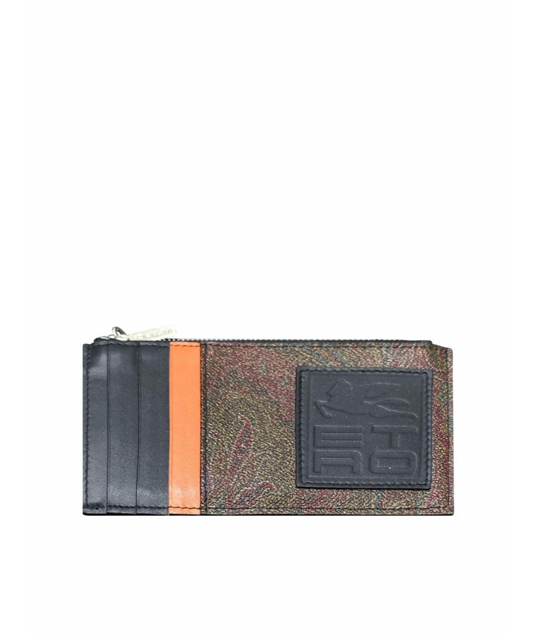 ETRO Коричневый кожаный кардхолдер, фото 1