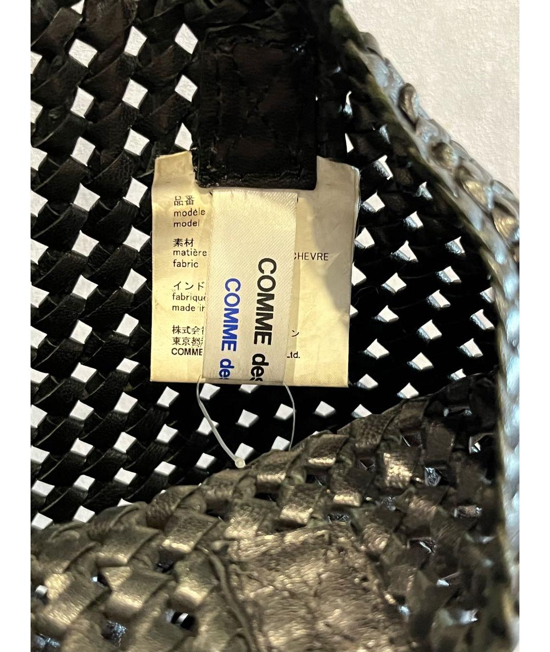COMME DES GARÇONS Черная кожаная сумка тоут, фото 4