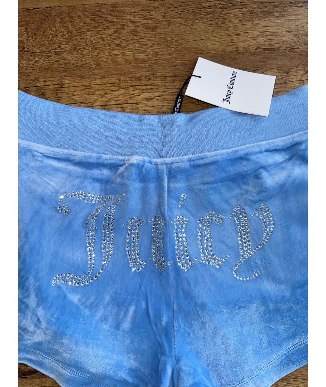 JUICY COUTURE Голубые полиэстеровые шорты, фото 3