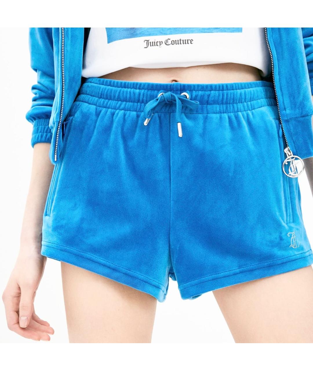 JUICY COUTURE Голубые полиэстеровые шорты, фото 7