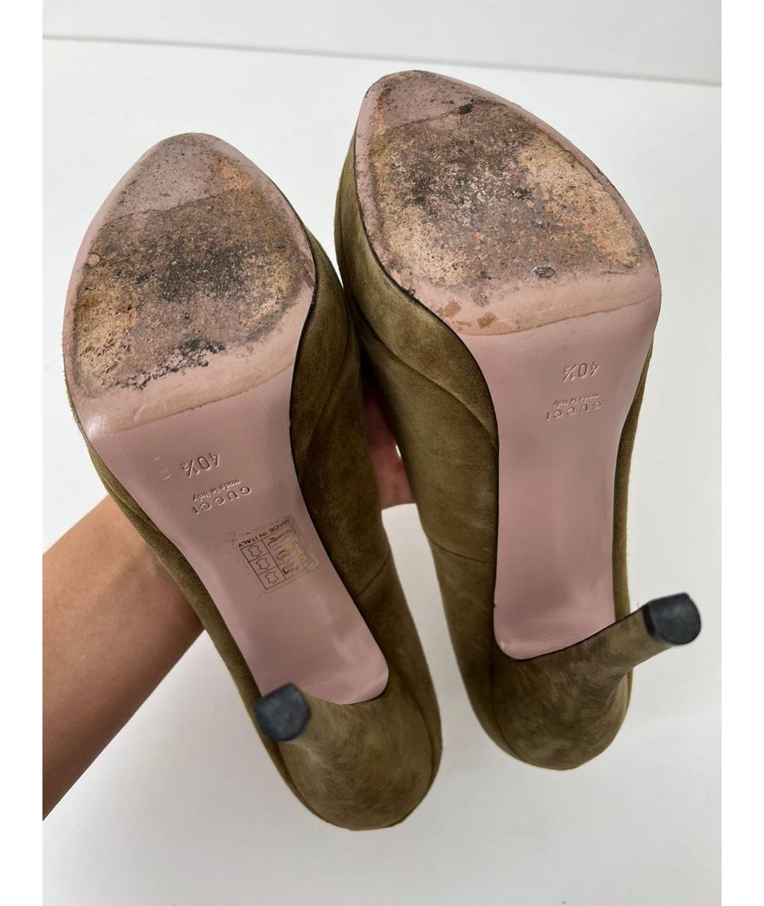 GUCCI Хаки туфли, фото 5