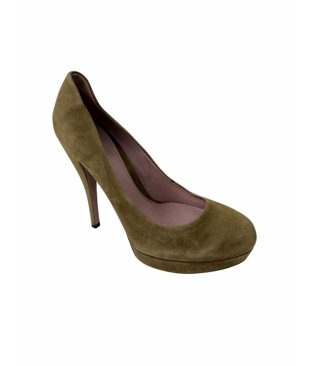 GUCCI Хаки туфли, фото 1