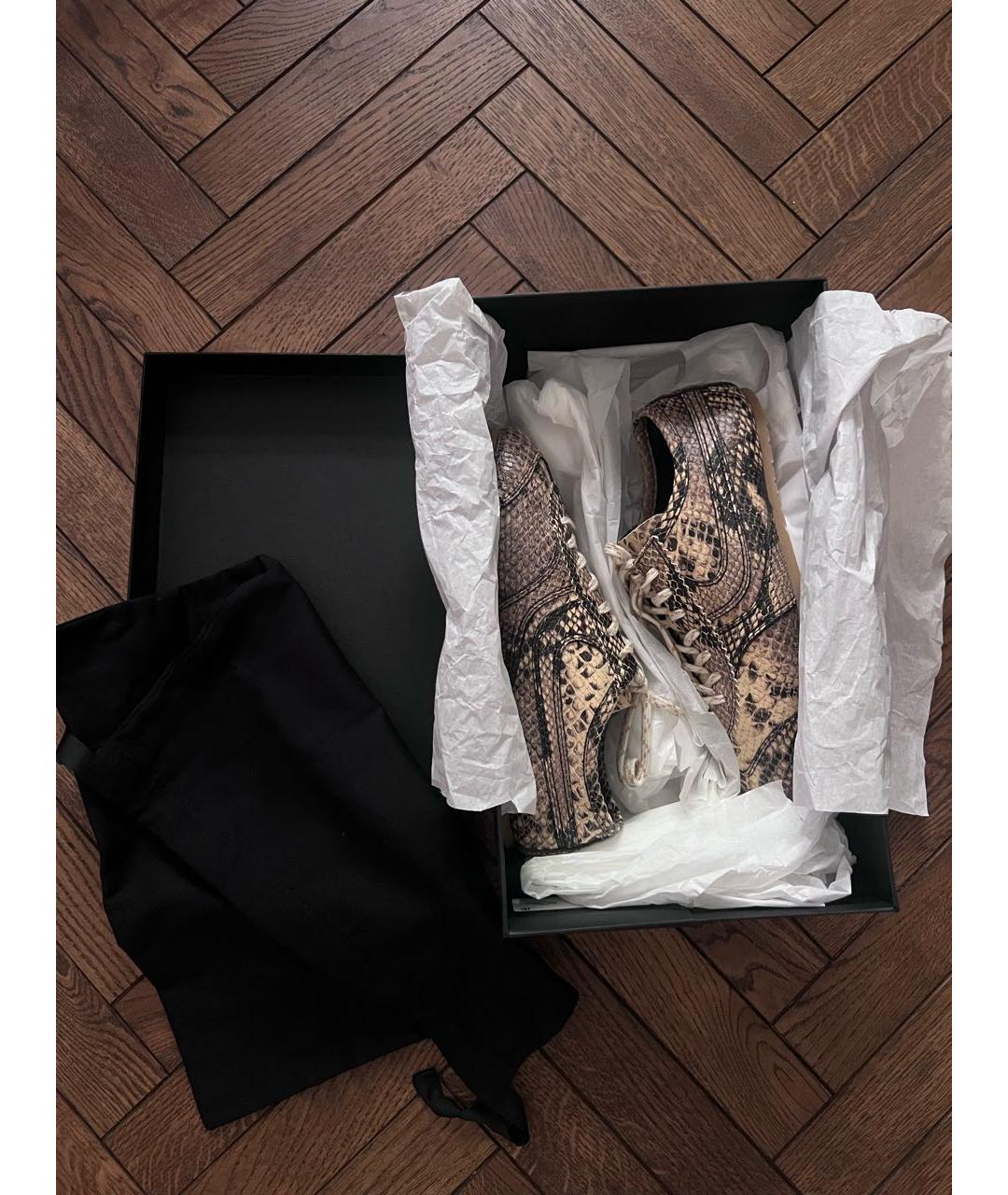 DRIES VAN NOTEN Бежевые кожаные кеды, фото 7