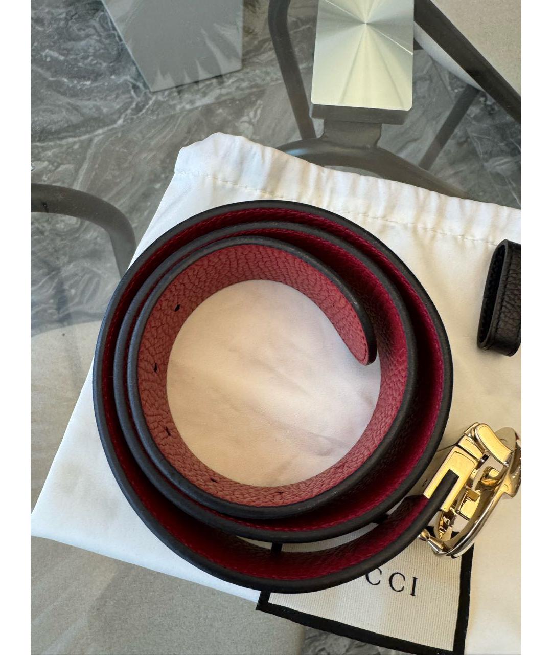 GUCCI Черный кожаный ремень, фото 6