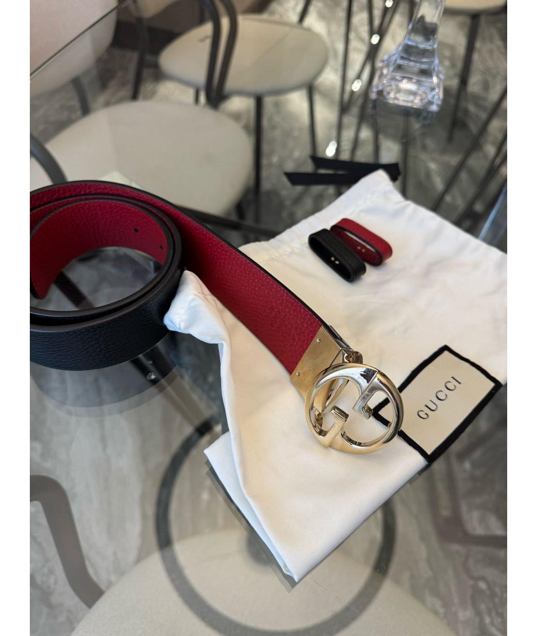 GUCCI Черный кожаный ремень, фото 7