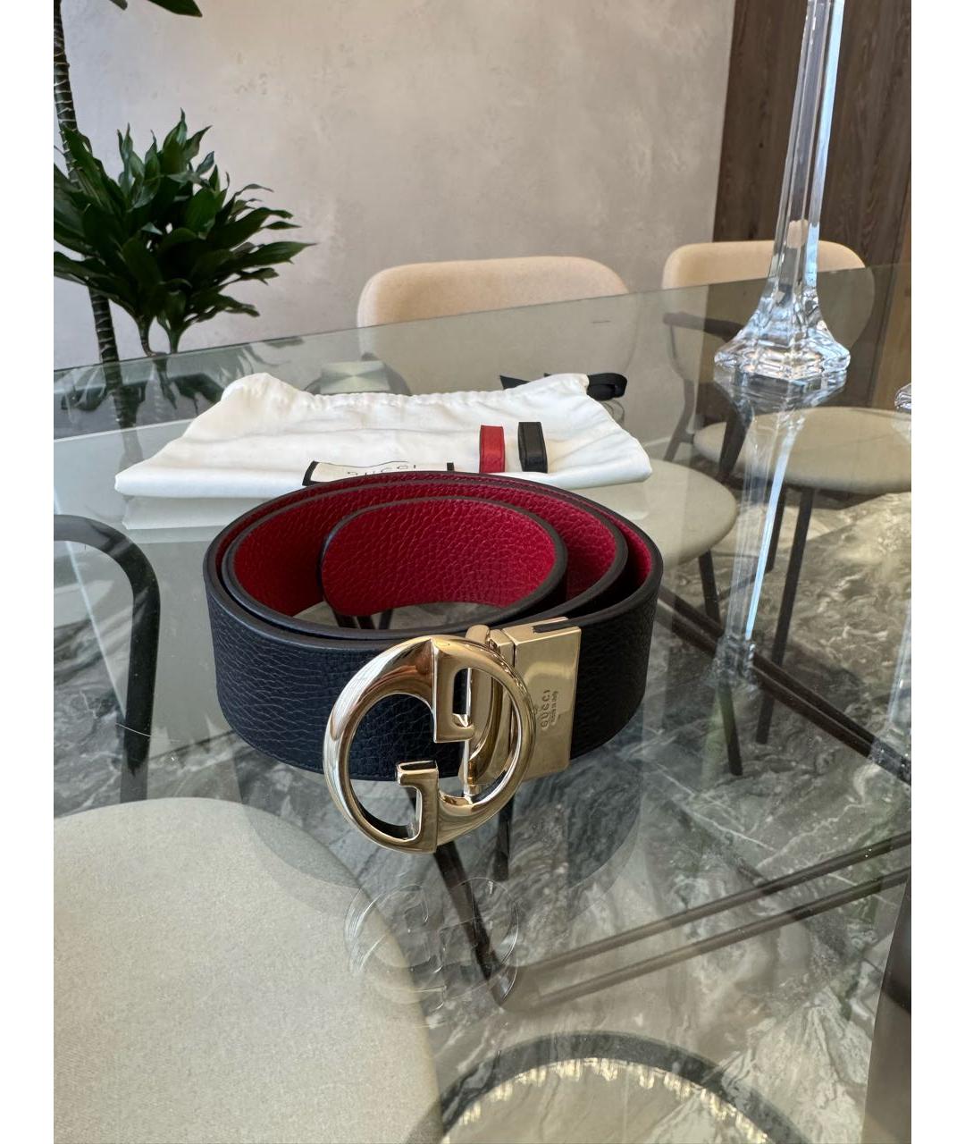 GUCCI Черный кожаный ремень, фото 8