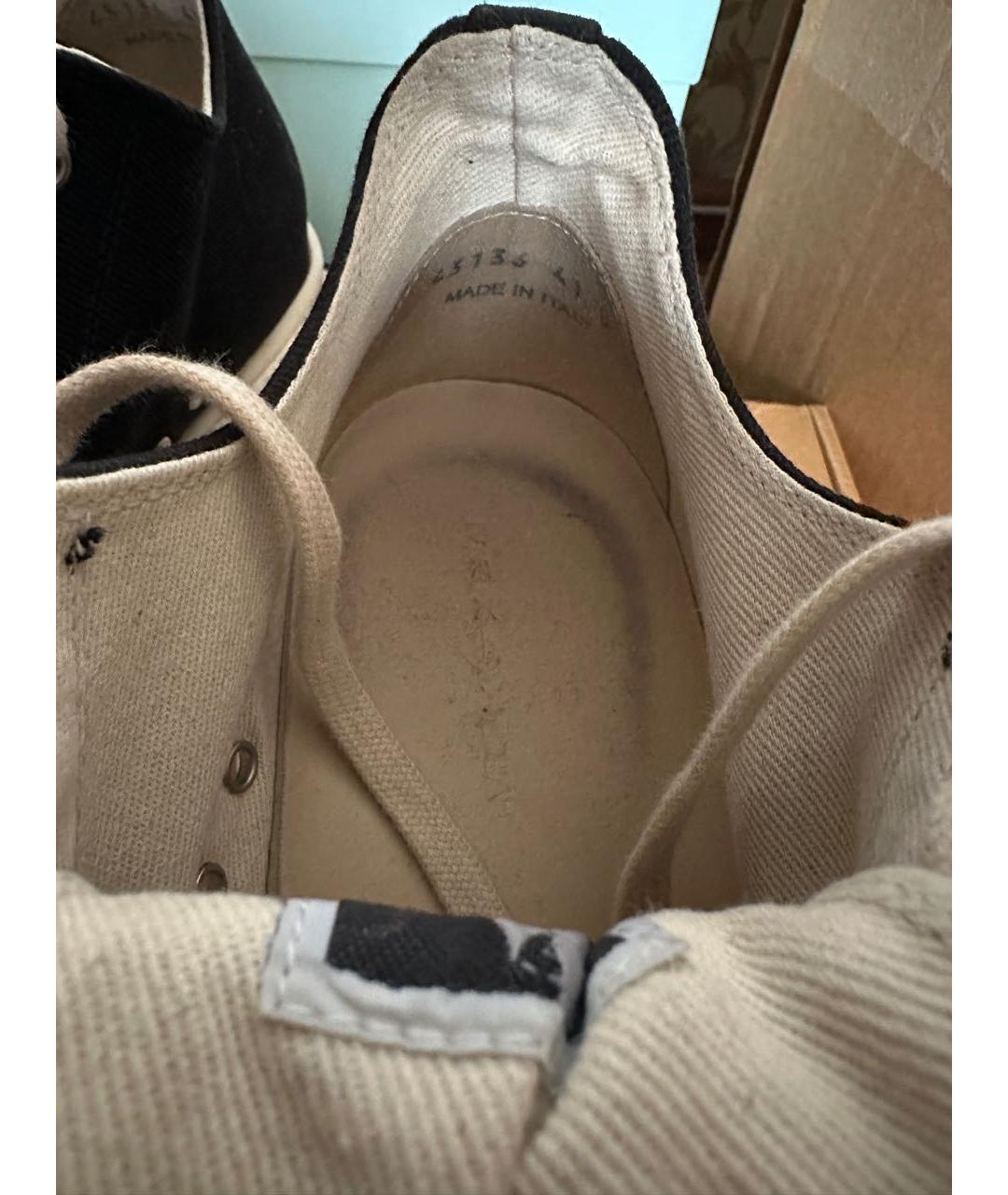 RICK OWENS DRKSHDW Черные текстильные низкие кроссовки / кеды, фото 6