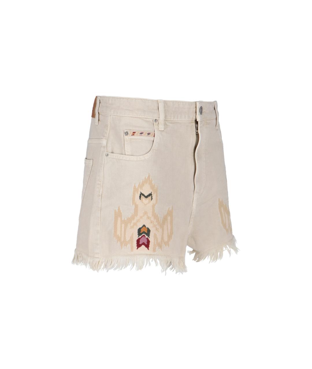 ISABEL MARANT ETOILE Бежевые хлопковые прямые джинсы, фото 3