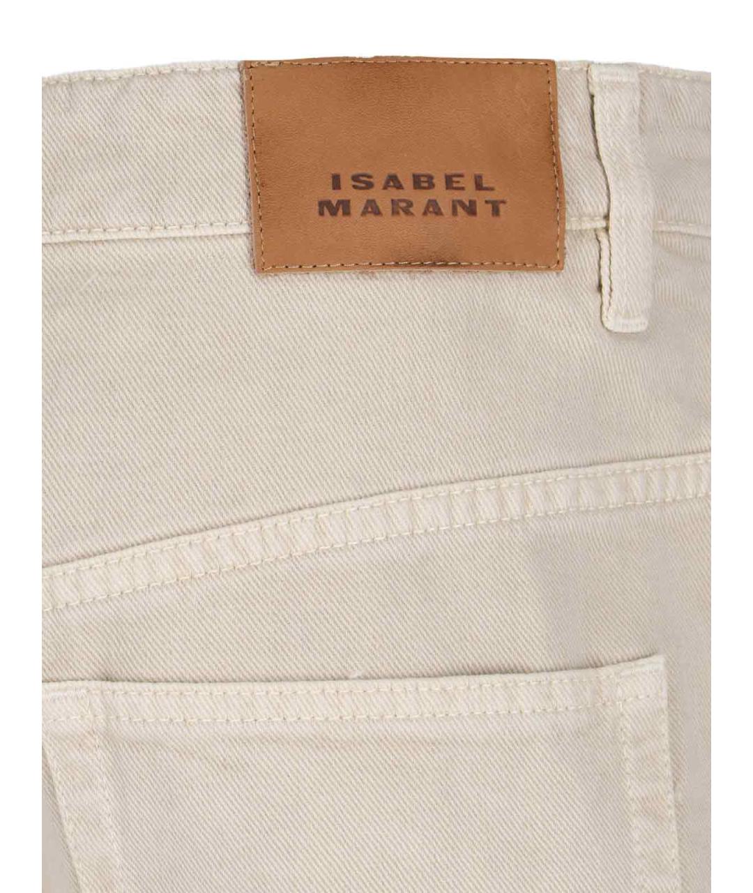 ISABEL MARANT ETOILE Бежевые хлопковые прямые джинсы, фото 4