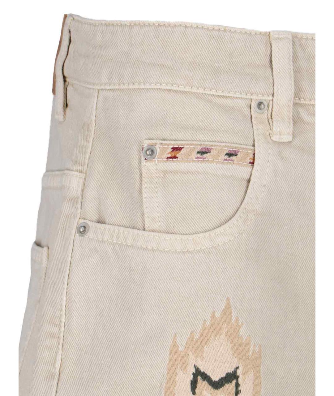 ISABEL MARANT ETOILE Бежевые хлопковые прямые джинсы, фото 5