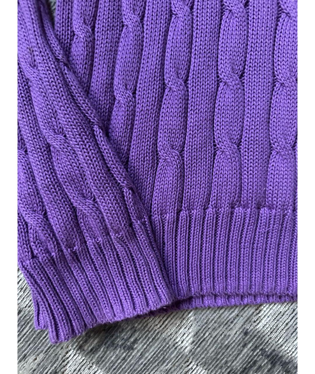 POLO RALPH LAUREN Фиолетовый хлопковый джемпер / свитер, фото 5