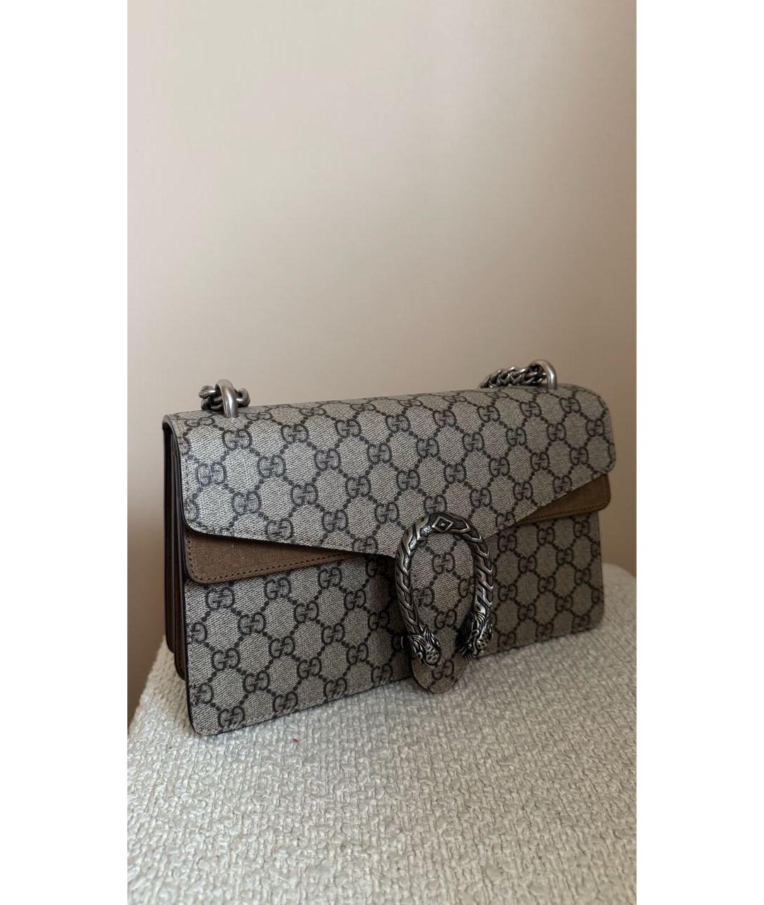 GUCCI Коричневая кожаная сумка через плечо, фото 9
