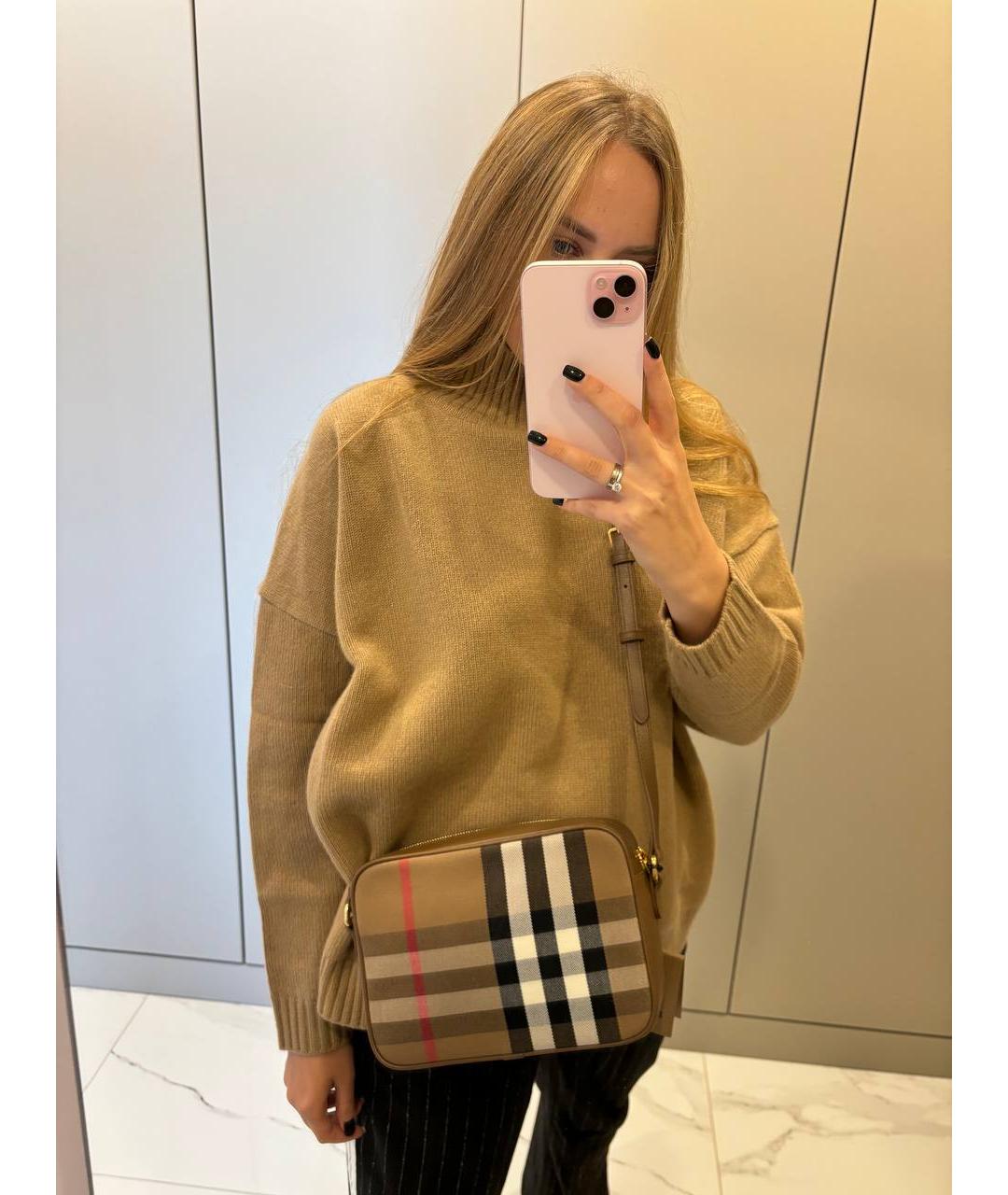 BURBERRY Коричневая кожаная сумка через плечо, фото 7
