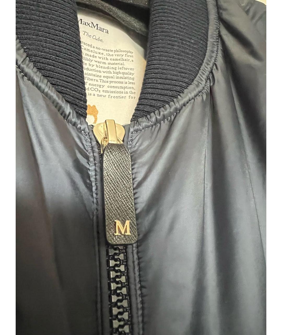 MAX MARA THE CUBE Темно-синее полиэстеровое пальто, фото 4