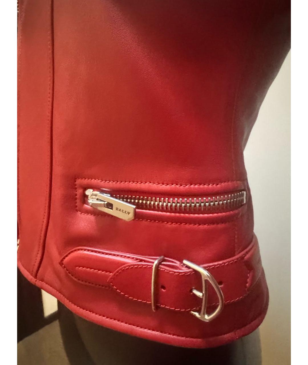BALLY Красная кожаная куртка, фото 5