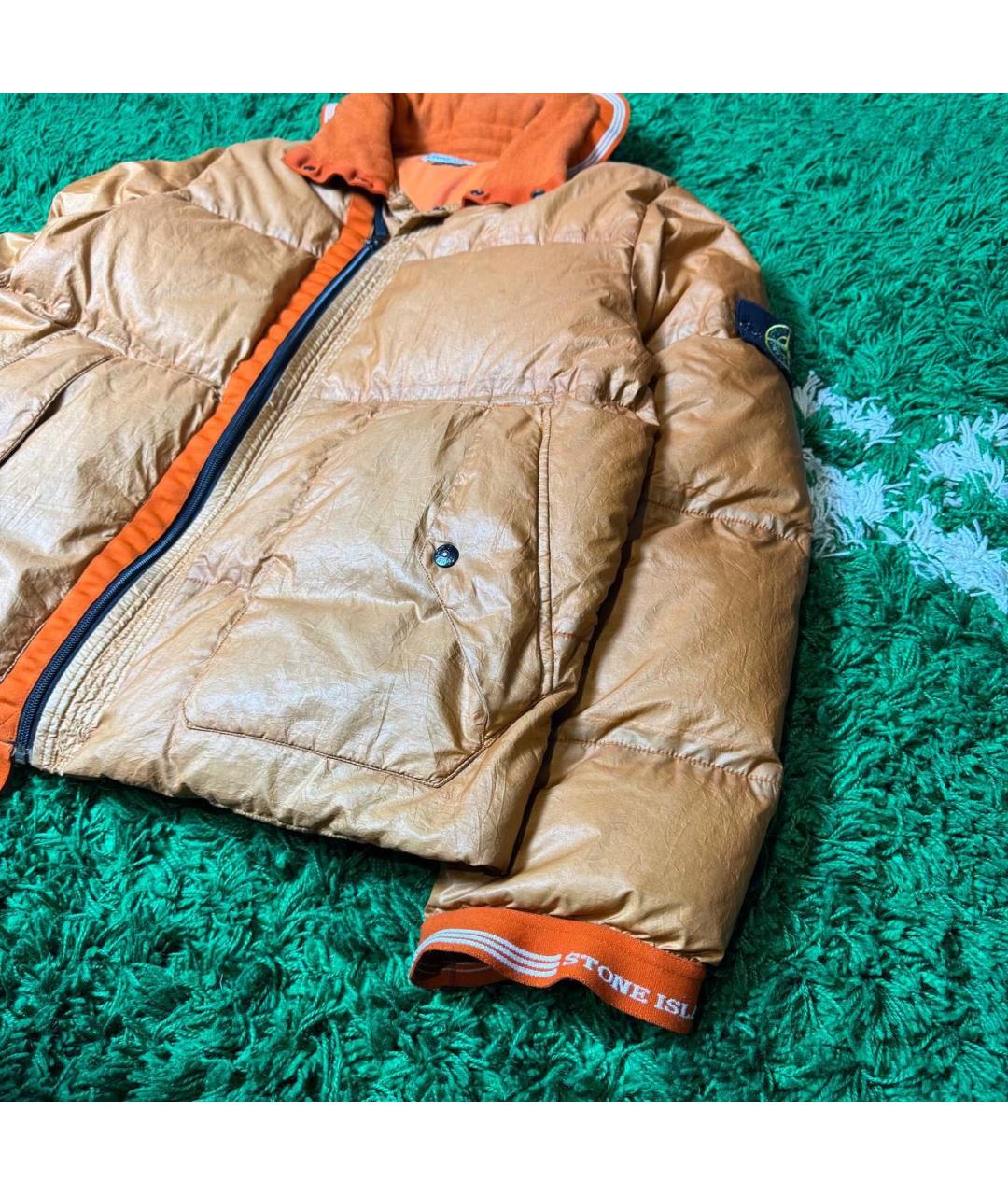 STONE ISLAND Оранжевый пуховик, фото 3