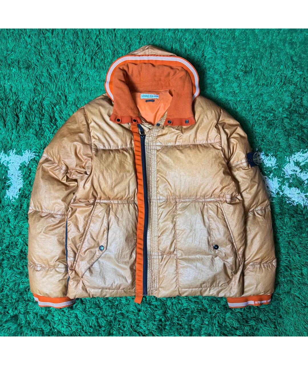 STONE ISLAND Оранжевый пуховик, фото 2