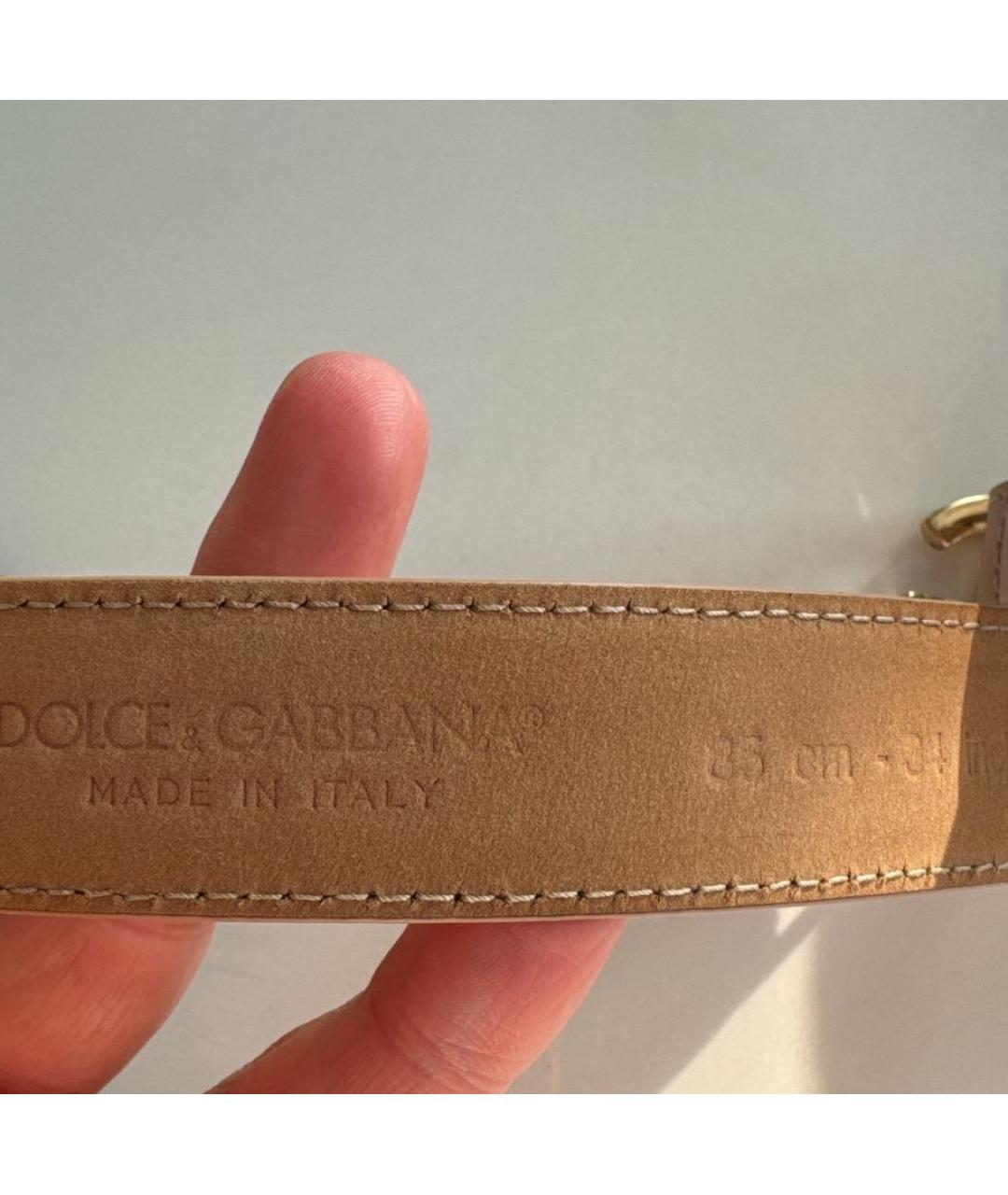 DOLCE&GABBANA Розовый кожаный ремень, фото 4