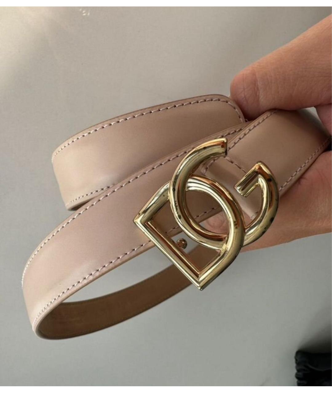 DOLCE&GABBANA Розовый кожаный ремень, фото 5