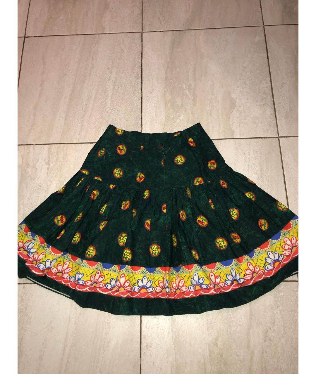 DOLCE&GABBANA Мульти хлопковая юбка мини, фото 2