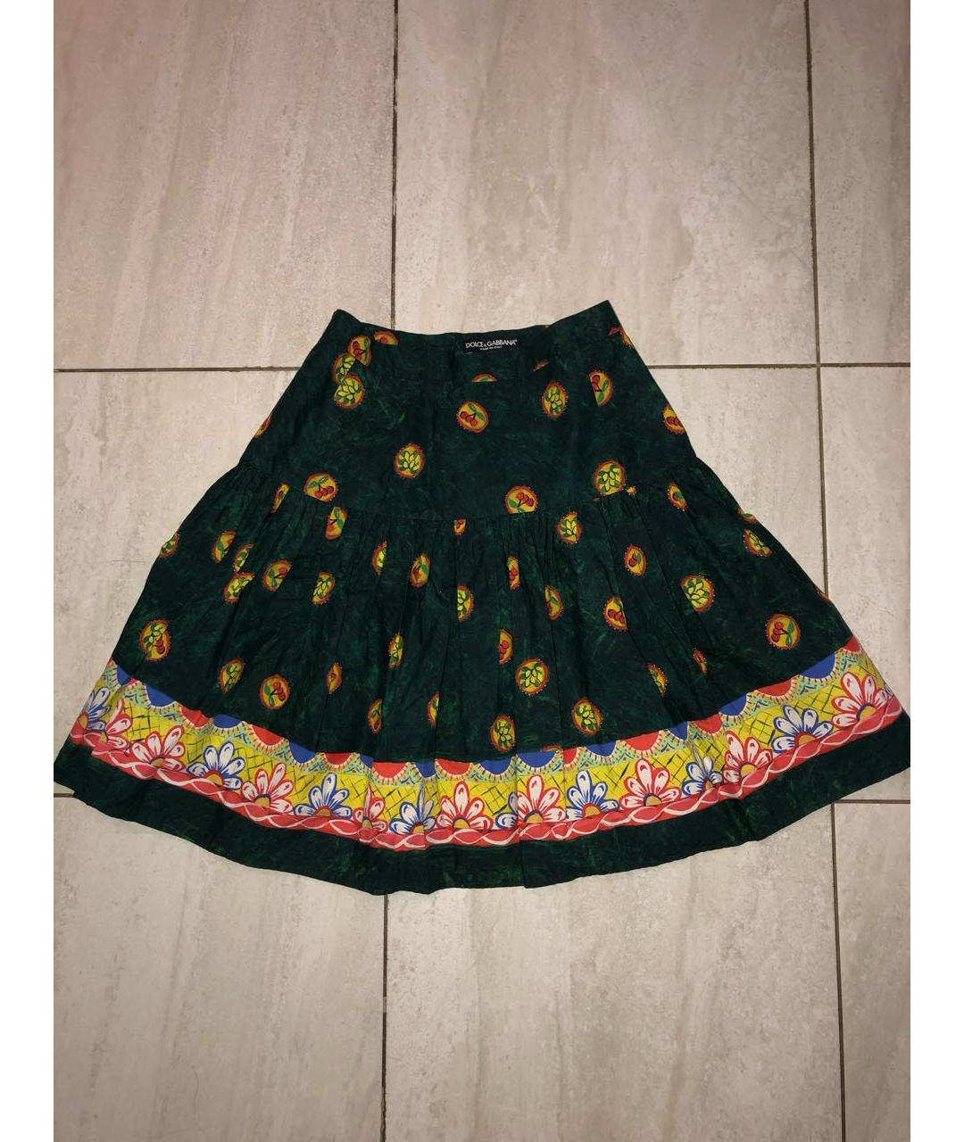 DOLCE&GABBANA Мульти хлопковая юбка мини, фото 5