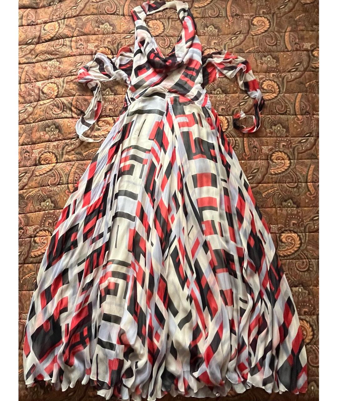 JOHN GALLIANO Мульти шелковое платье, фото 9