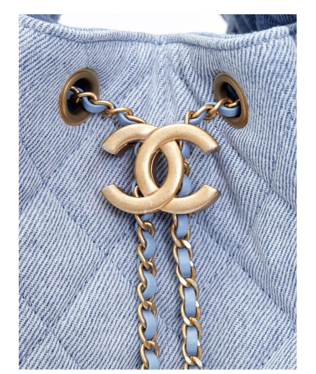CHANEL Голубая деним сумка тоут, фото 3
