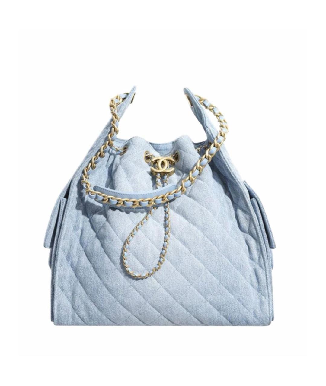 CHANEL Голубая деним сумка тоут, фото 2