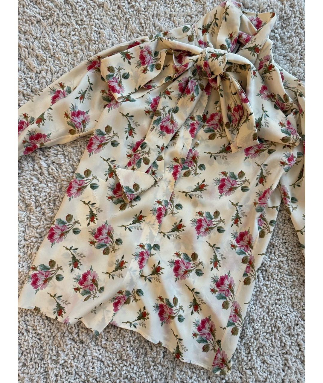 GUCCI Бежевая шелковая рубашка, фото 5