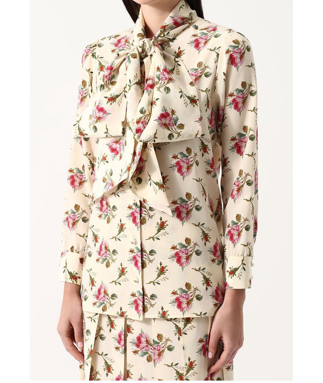 GUCCI Бежевая шелковая рубашка, фото 2