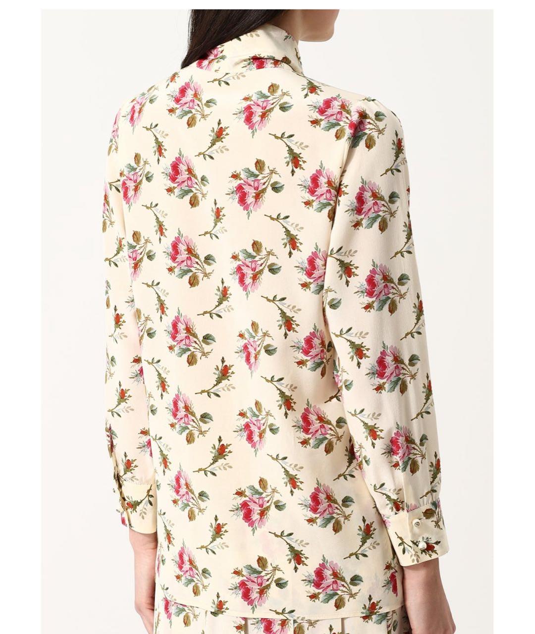 GUCCI Бежевая шелковая рубашка, фото 3