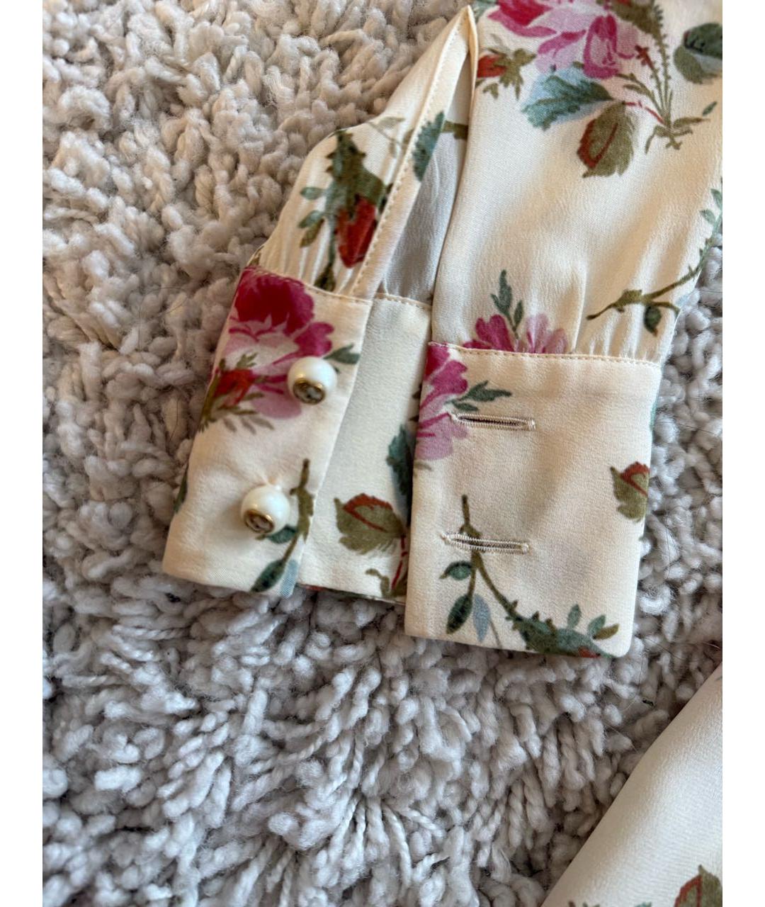 GUCCI Бежевая шелковая рубашка, фото 6