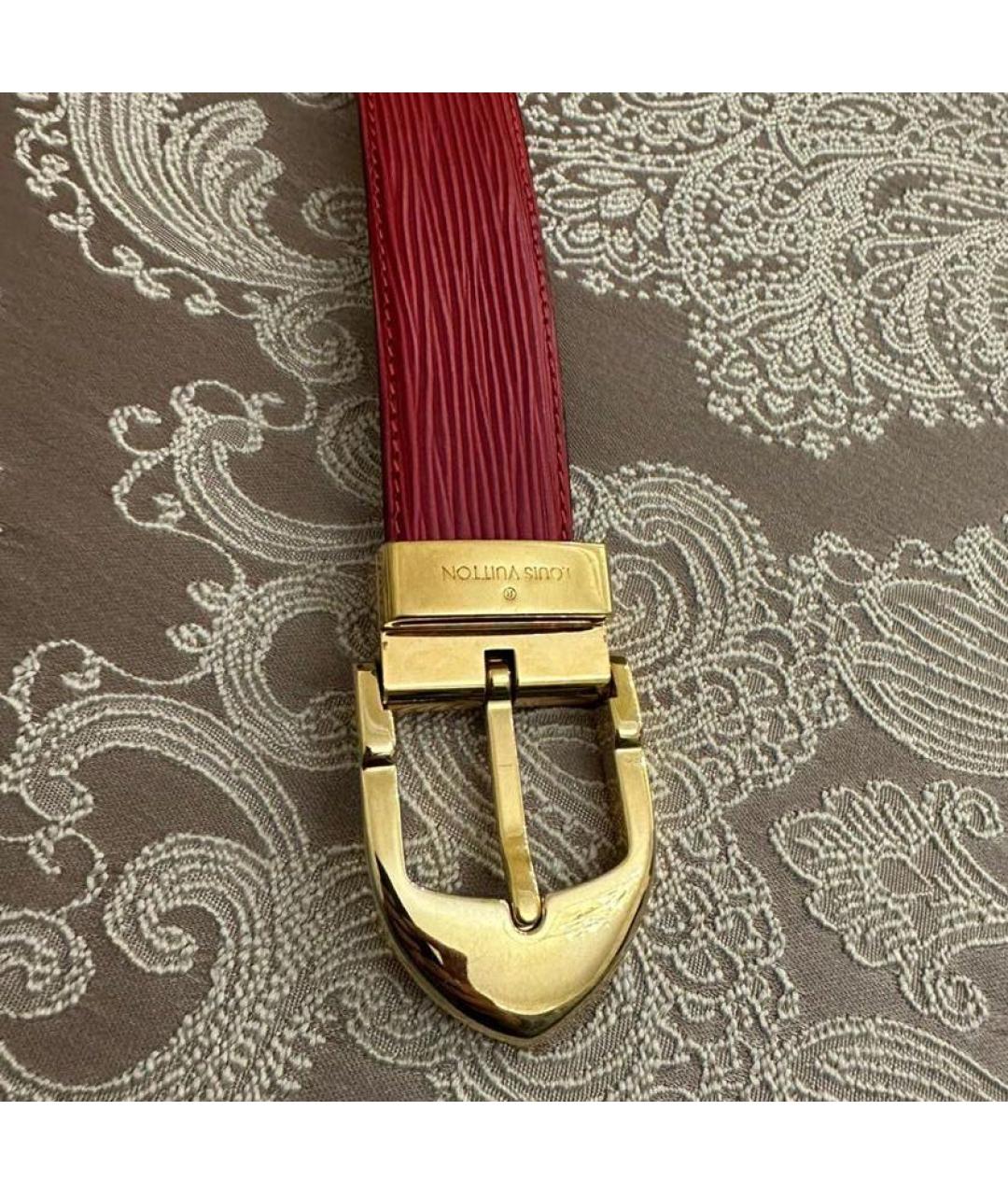 LOUIS VUITTON Красный кожаный ремень, фото 6