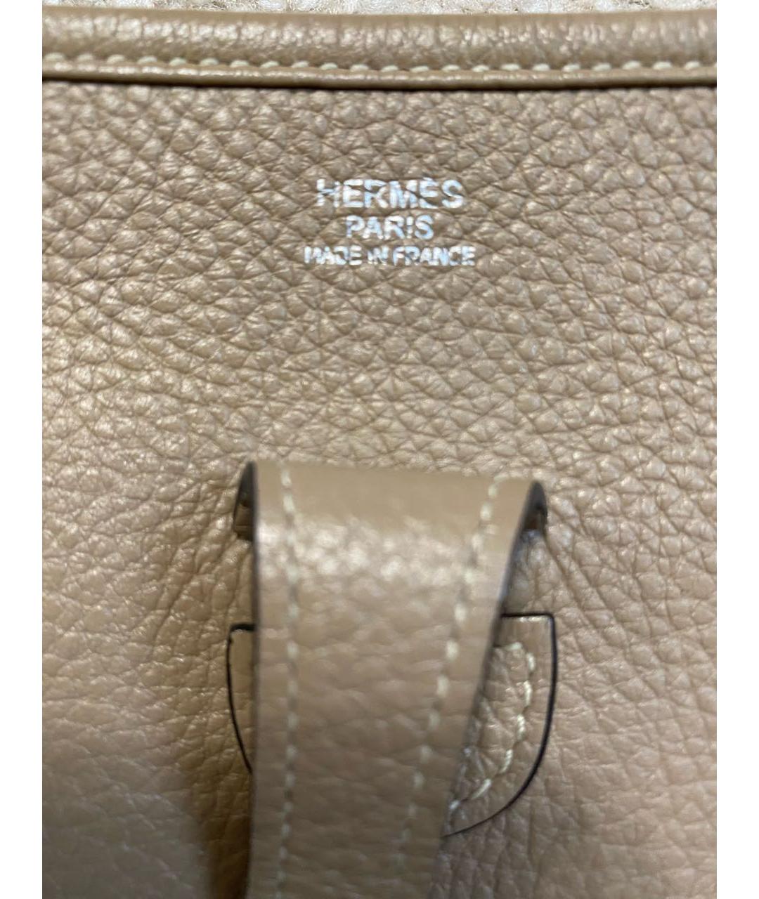 HERMES Бежевая кожаная сумка через плечо, фото 3