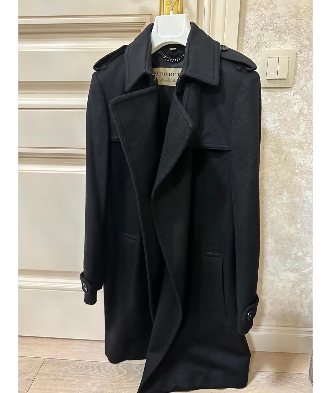 BURBERRY Черное шерстяное пальто, фото 6