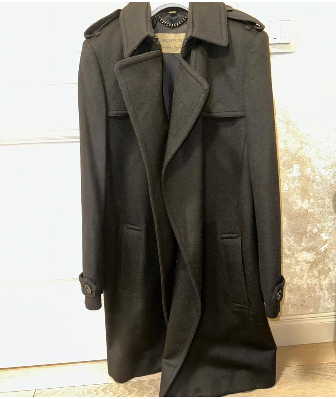 BURBERRY Черное шерстяное пальто, фото 3
