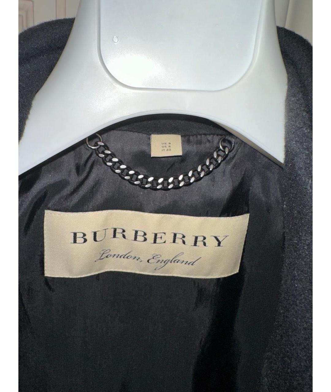 BURBERRY Черное шерстяное пальто, фото 5