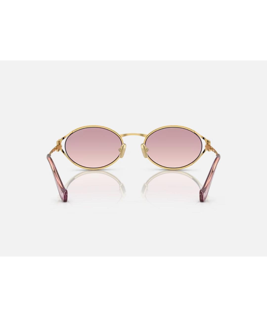 MIU MIU Золотые металлические солнцезащитные очки, фото 4