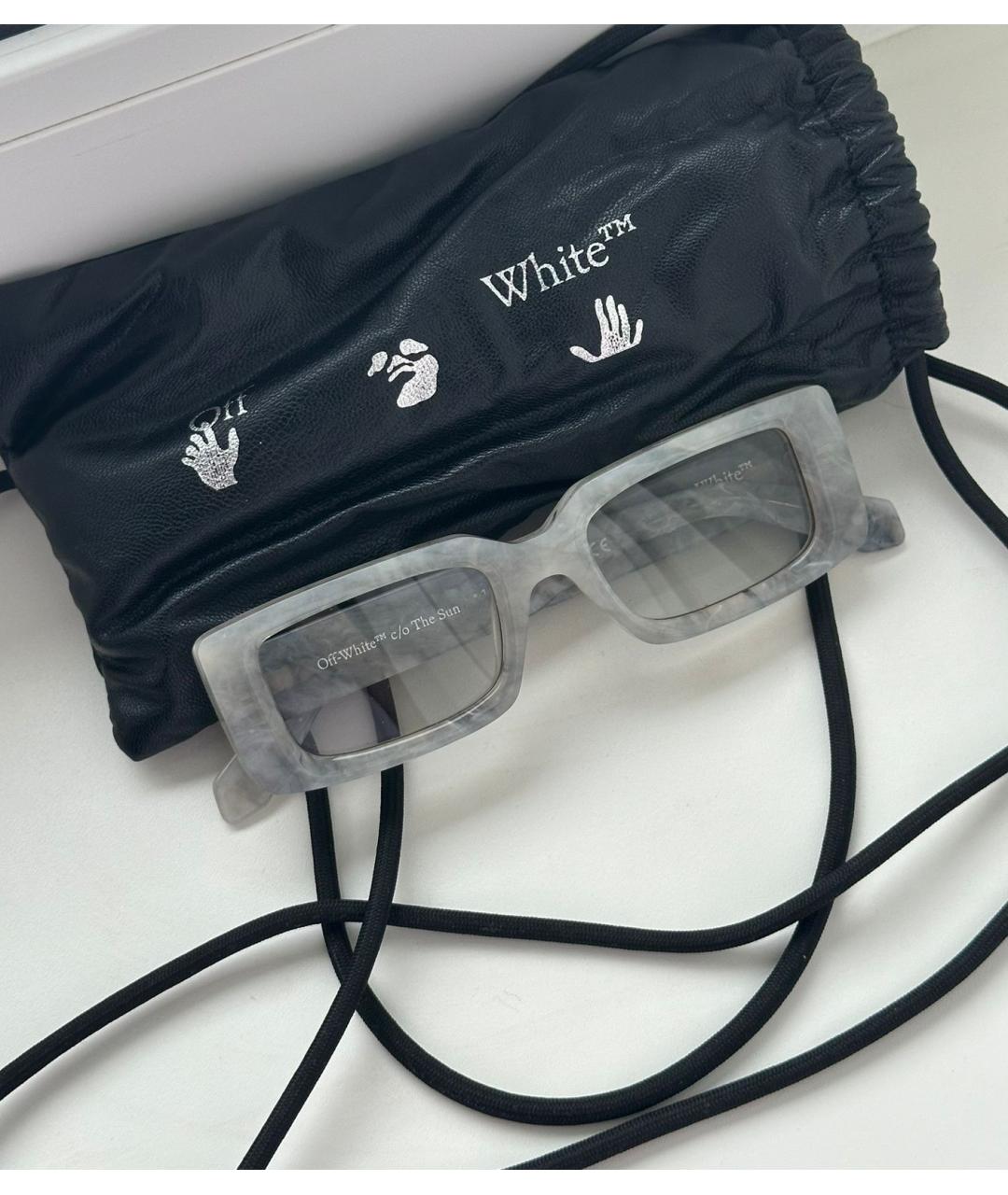 OFF-WHITE Серые пластиковые солнцезащитные очки, фото 5